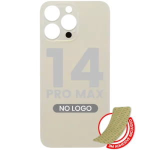 Back Glass With 3M Adhesive For iPhone 14 Pro Max (No Logo / Large Camera Hole) (Gold)
