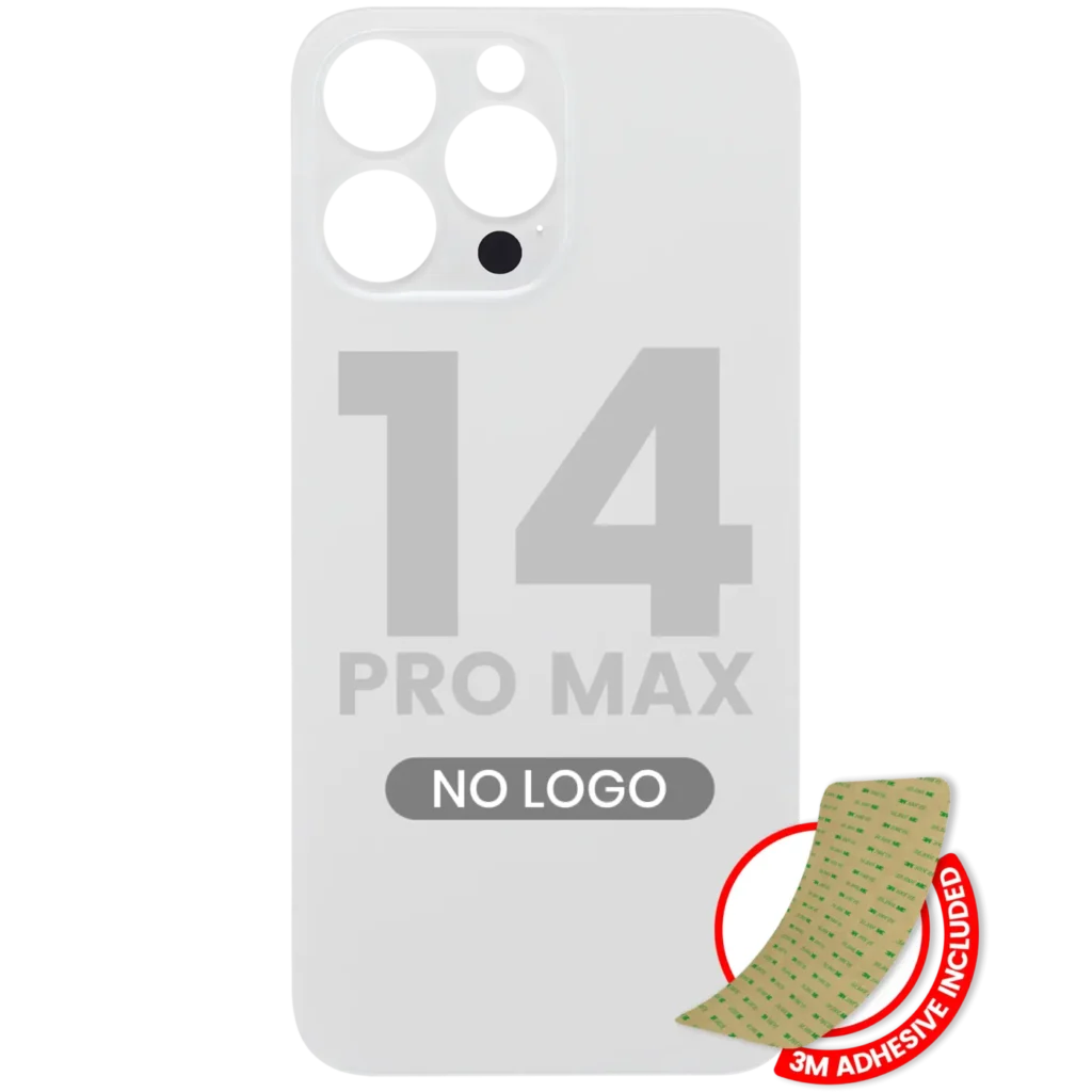 Back Glass With 3M Adhesive For iPhone 14 Pro Max (No Logo / Large Camera Hole) (Silver)