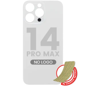 Back Glass With 3M Adhesive For iPhone 14 Pro Max (No Logo / Large Camera Hole) (Silver)