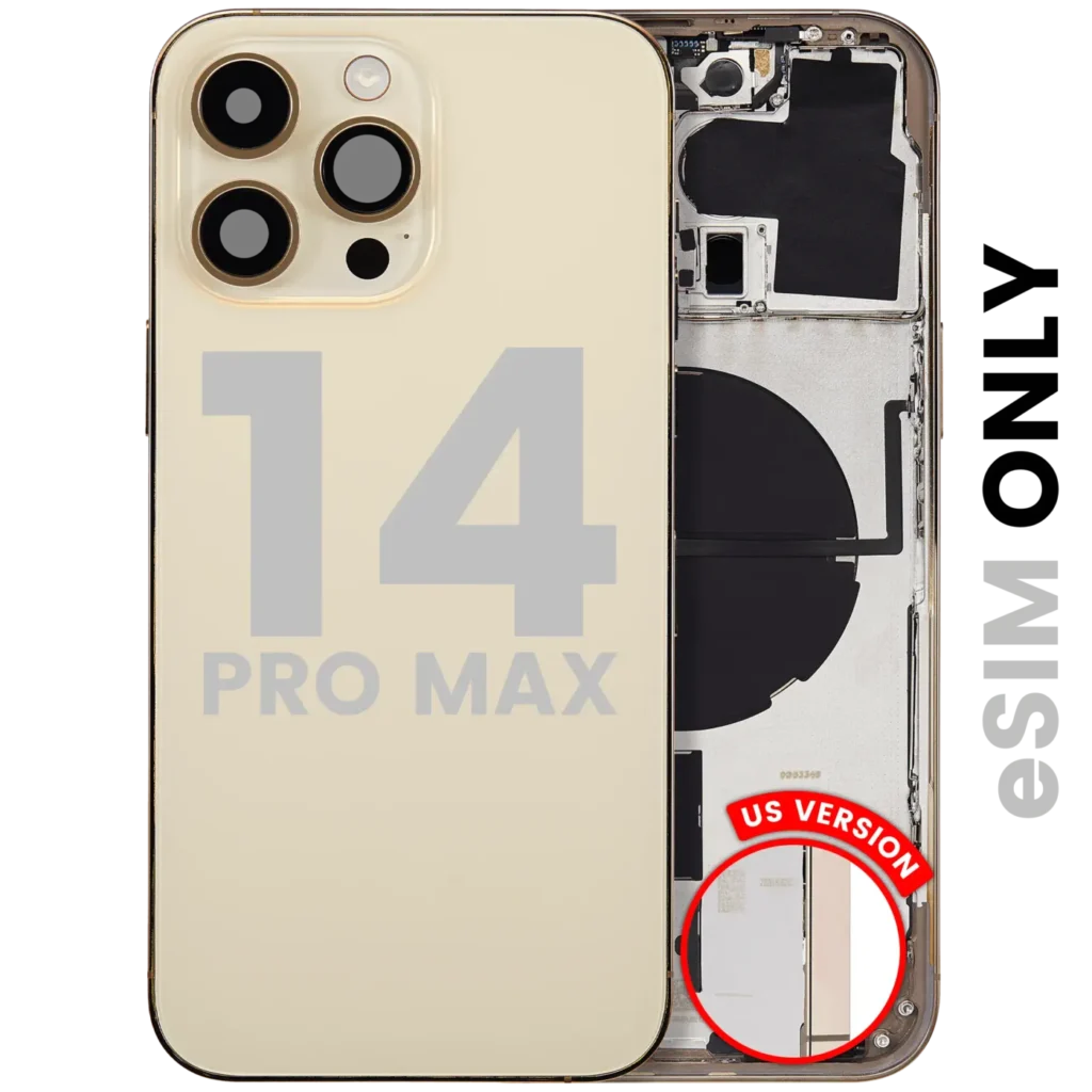 Back Housing W/ Small Parts For iPhone 14 Pro Max (US Version) (Used OEM Pull: Grade A) (Gold)
