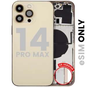 Back Housing W/ Small Parts For iPhone 14 Pro Max (US Version) (Used OEM Pull: Grade A) (Gold)