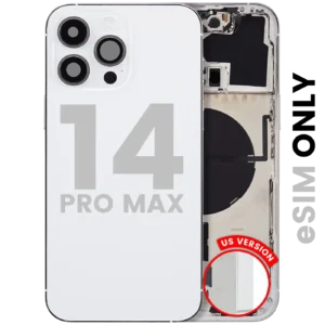 Back Housing W/ Small Parts For iPhone 14 Pro Max (US Version) (Used OEM Pull: Grade A) (Silver)