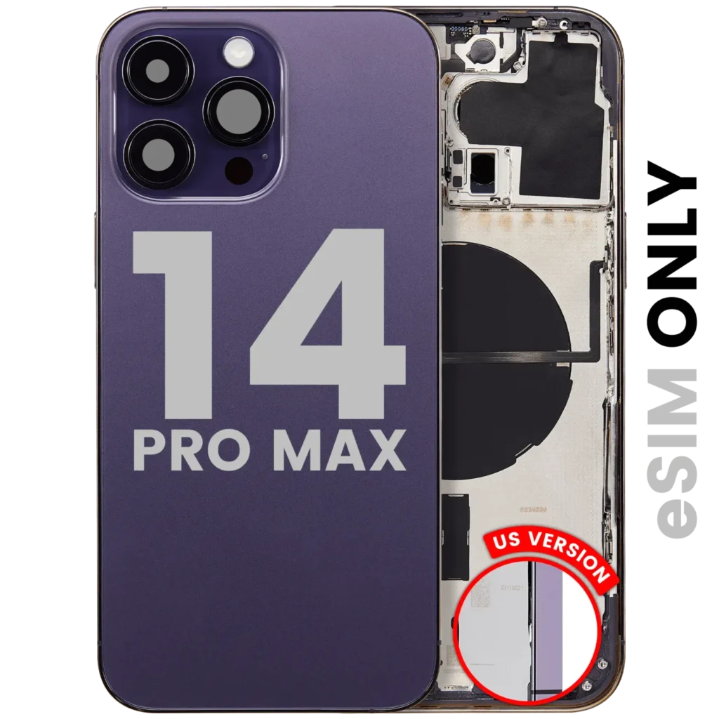 Back Housing W/ Small Parts For iPhone 14 Pro Max (US Version) (Used OEM Pull: Grade A) (Deep Purple)