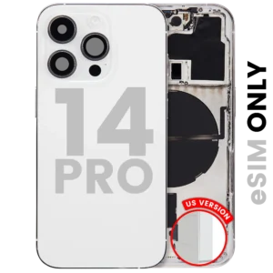 Back Housing W/ Small Parts For iPhone 14 Pro (US Version) (Used OEM Pull: Grade C) (Silver)
