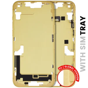 Mid-Frame Housing W/ Small Parts For iPhone 14 Plus (EU / Global Version) (Used OEM Pull: Grade C) (Yellow)
