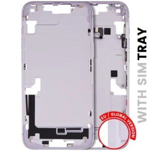 Mid-Frame Housing W/ Small Parts For iPhone 14 Plus (EU / Global Version) (Used OEM Pull: Grade B) (Purple)