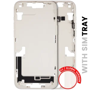 Mid-Frame Housing W/ Small Parts For iPhone 14 Plus (EU / Global Version) (Used OEM Pull: Grade B) (Starlight)