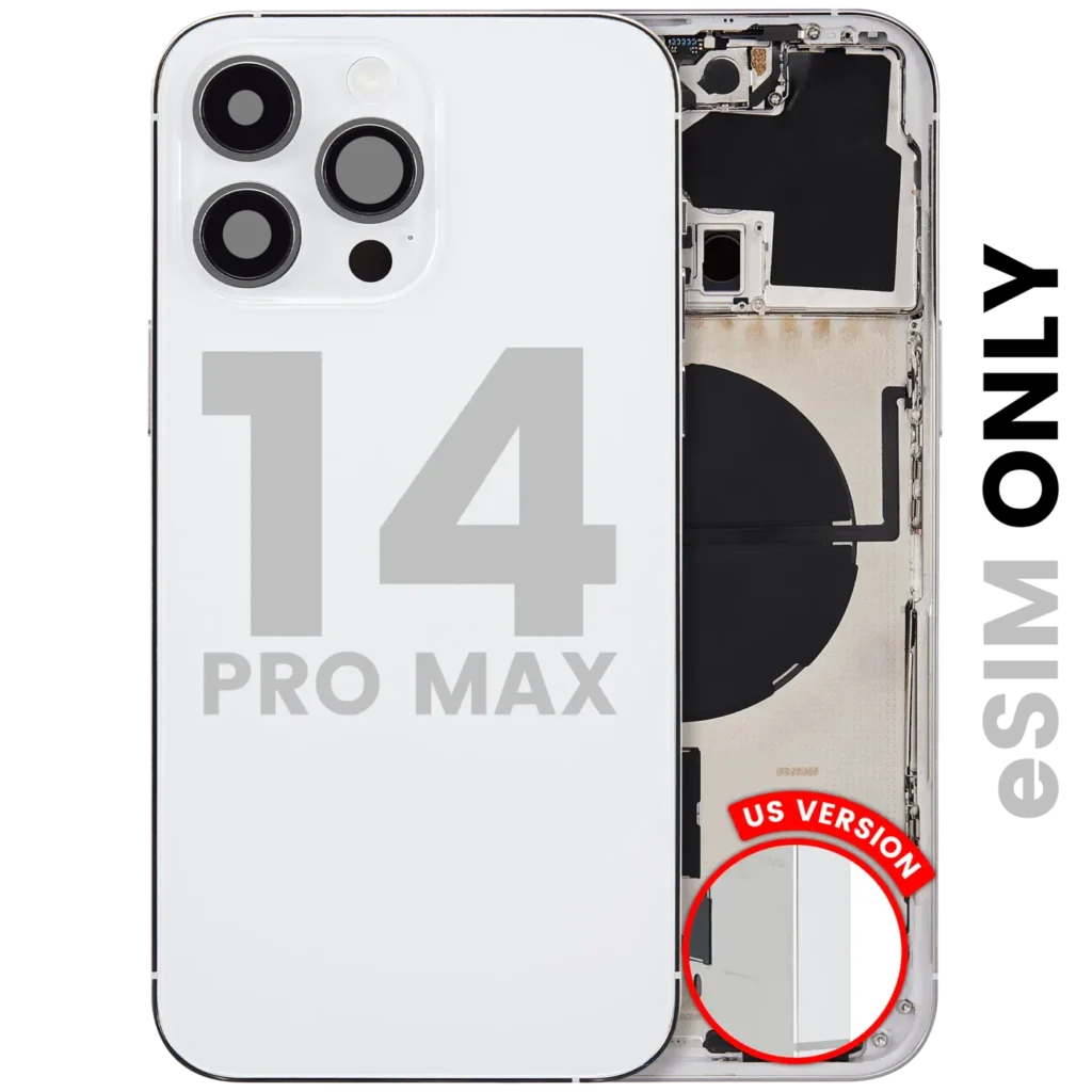 Back Housing W/ Small Parts For iPhone 14 Pro Max (US Version) (Used OEM Pull: Grade C) (Silver)