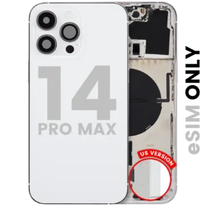 Back Housing W/ Small Parts For iPhone 14 Pro Max (US Version) (Used OEM Pull: Grade C) (Silver)