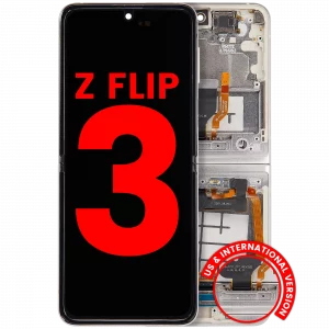 Inner OLED Assembly With Frame For Samsung Galaxy Z Flip 3 5G (F711) (US & International) (Aftermarket Plus) (Cream)