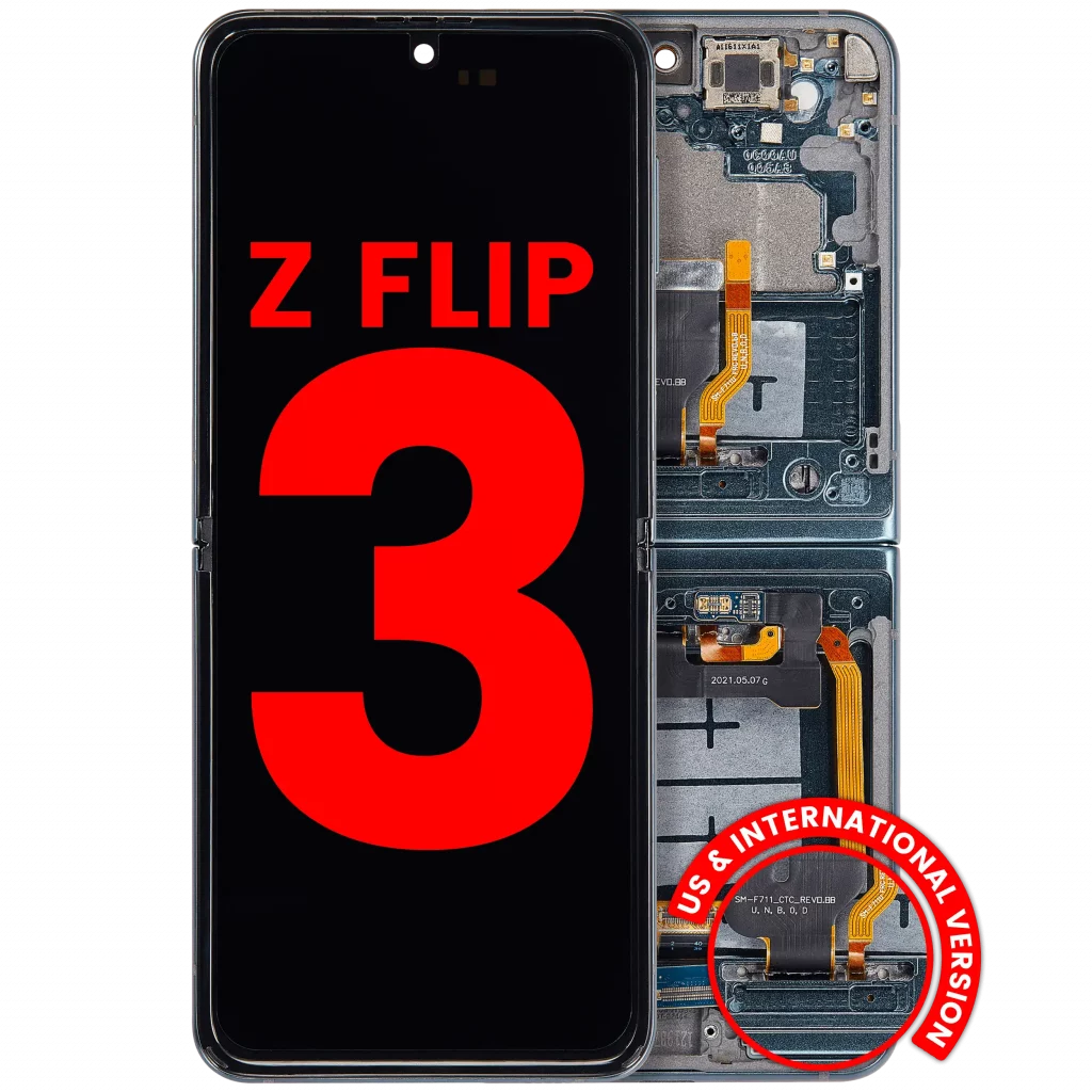 Inner OLED Assembly With Frame Compatible For Samsung Galaxy Z Flip 3 5G (F711) (US & International) (Aftermarket Plus) (Green)