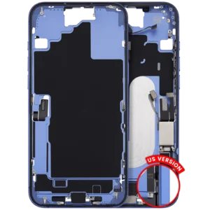 Mid-Frame Housing W/ Charging Port Flex & Small Parts For iPhone 16 Plus (US Version) (Used OEM Pull: Grade A) (Ultramarine)