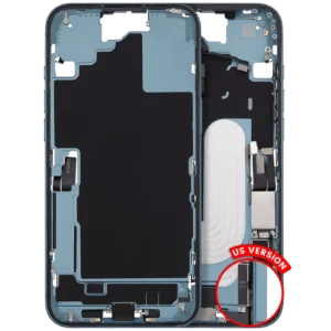 Mid-Frame Housing W/ Charging Port Flex & Small Parts For iPhone 16 Plus (US Version) (Used OEM Pull: Grade B) (Teal)