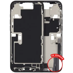 Mid-Frame Housing W/ Charging Port Flex & Small Parts For iPhone 16 Pro Max (US Version) (Used OEM Pull: Grade A) (Black Titanium)