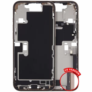 Mid-Frame Housing W/ Charging Port Flex & Small Parts For iPhone 16 Pro Max (US Version) (Used OEM Pull: Grade A) (Desert Titanium)