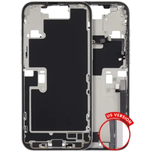 Mid-Frame Housing W/ Charging Port Flex & Small Parts For iPhone 16 Pro Max (US Version) (Used OEM Pull: Grade B) (White Titanium)