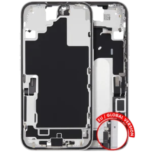 Mid-Frame Housing W/ Charging Port Flex & Small Parts For iPhone 16 (EU / Global Version) (Used OEM Pull: Grade B) (White)