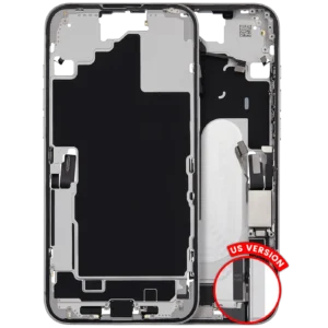 Mid-Frame Housing W/ Charging Port Flex & Small Parts For iPhone 16 Plus (US Version) (Used OEM Pull: Grade C) (White)