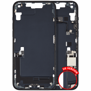 Mid-Frame Housing W/ Charging Port Flex & Small Parts For iPhone 14 Plus (US Version) (Used OEM Pull: Grade B) (Midnight)
