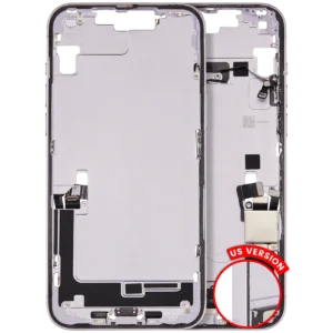 Mid-Frame Housing W/ Charging Port Flex & Small Parts For iPhone 14 Plus (US Version) (Used OEM Pull: Grade B) (Purple)