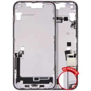 Mid-Frame Housing W/ Charging Port Flex & Small Parts For iPhone 14 Plus (US Version) (Used OEM Pull: Grade C) (Purple)