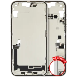 Mid-Frame Housing W/ Charging Port Flex & Small Parts For iPhone 14 Plus (US Version) (Used OEM Pull: Grade C) (Starlight)