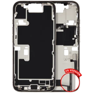 Mid-Frame Housing W/ Charging Port Flex & Small Parts For iPhone 16 Pro (US Version) (Used OEM Pull: Grade A) (Natural Titanium)