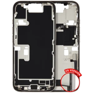 Mid-Frame Housing W/ Charging Port Flex & Small Parts For iPhone 16 Pro (US Version) (Used OEM Pull: Grade B) (Natural Titanium)