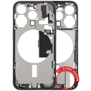 Mid-Frame Housing W/ Charging Port Flex & Small Parts For iPhone 15 Pro (EU / Global Version) (Used OEM Pull: Grade C) (Natural Titanium)