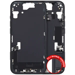 Mid-Frame Housing W/ Charging Port Flex & Small Parts For iPhone 15 (EU / Global Version) (Used OEM Pull: Grade B) (Black)