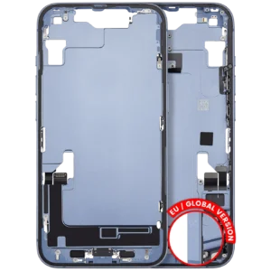 Mid-Frame Housing W/ Charging Port Flex & Small Parts For iPhone 14 (EU / Global Version) (Used OEM Pull: Grade B) (Blue)