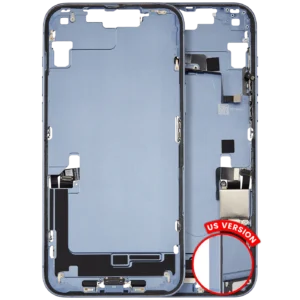 Mid-Frame Housing W/ Charging Port Flex & Small Parts For iPhone 14 Plus (US Version) (Used OEM Pull: Grade B) (Blue)