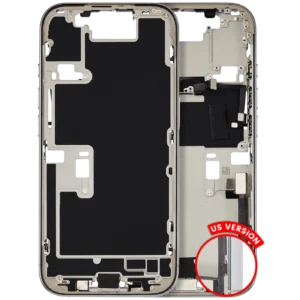 Mid-Frame Housing W/ Charging Port Flex & Small Parts For iPhone 16 Pro (US Version) (Used OEM Pull: Grade A) (White Titanium)