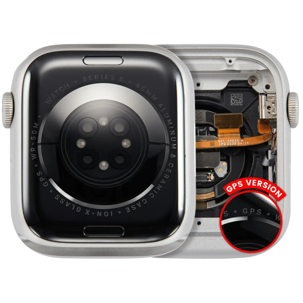 Housing Assembly Compatible For Watch Series 8 (45MM) (Used OEM Pull: Grade A) (GPS Version) (Aluminum / Silver)