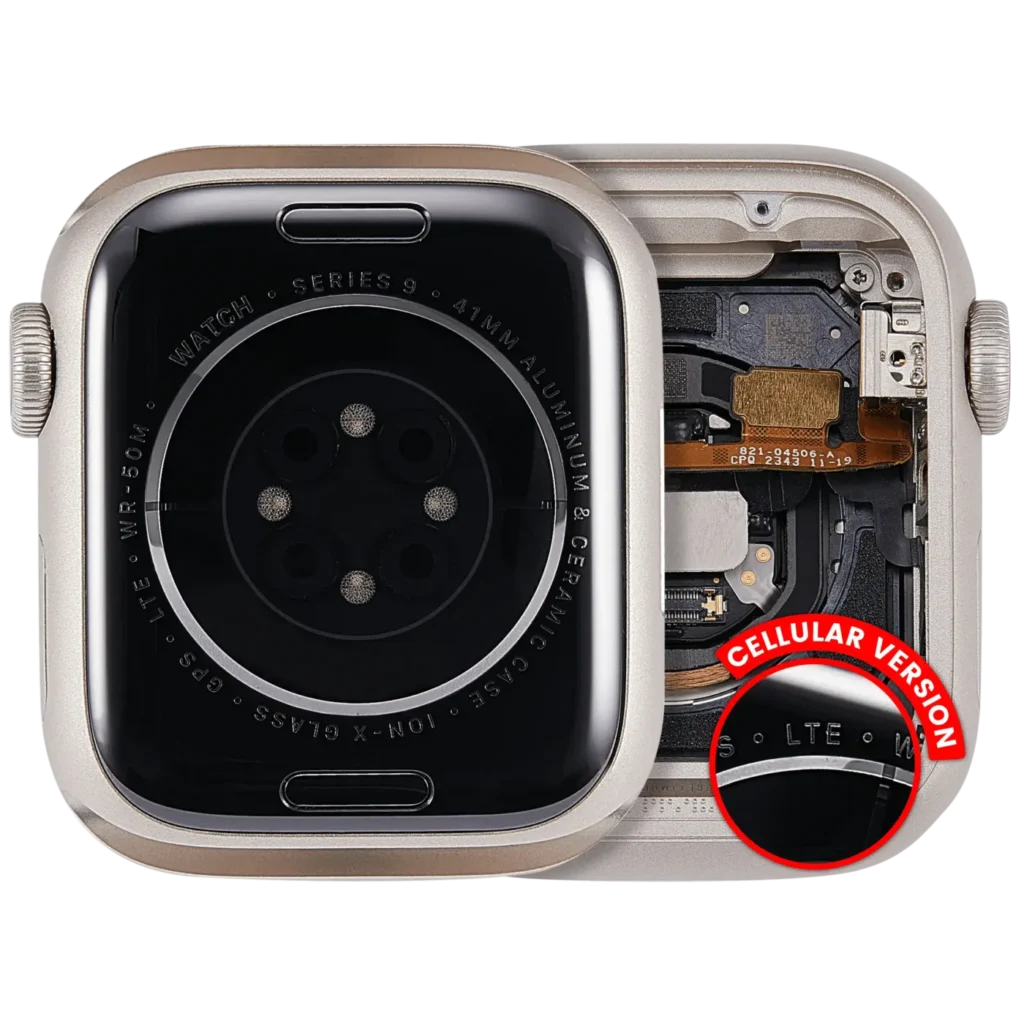 Housing Assembly Compatible For Watch Series 9 (41MM) (Used OEM Pull: Grade A) (Cellular Version) (Aluminum / Starlight)