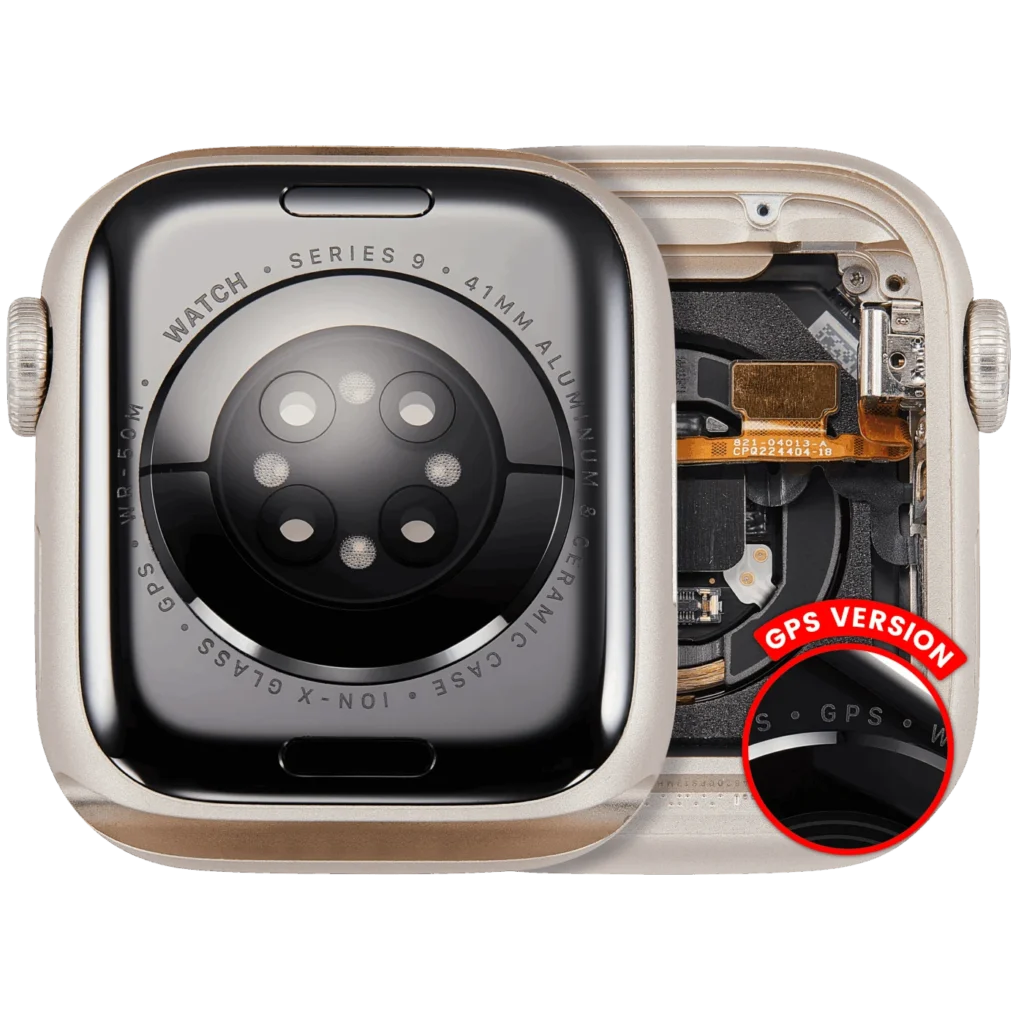 Housing Assembly Compatible For Watch Series 9 (41MM) (Used OEM Pull: Grade A) (GPS Version) (Aluminum / Starlight)