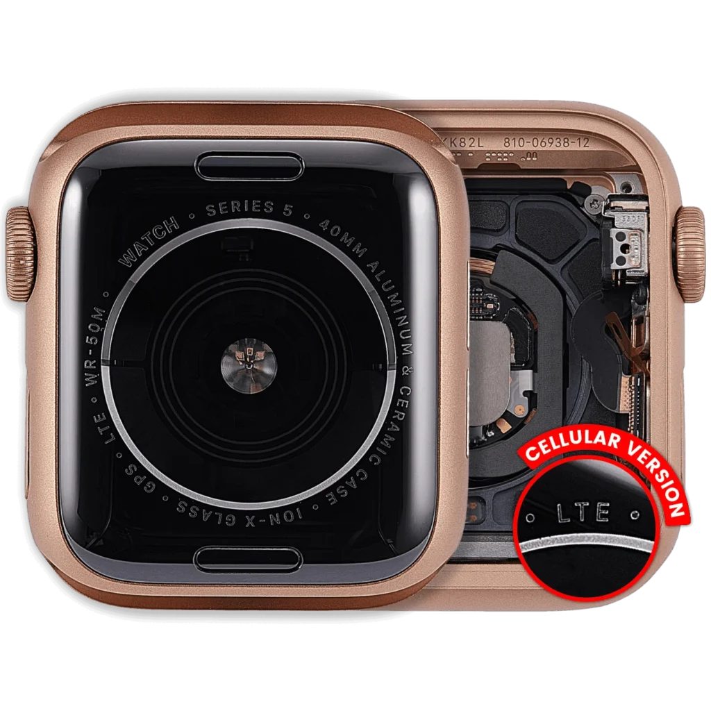 Housing Assembly Compatible For Watch Series 5 (40MM) (Used OEM Pull: Grade A) (Cellular Version) (Aluminum / Gold)