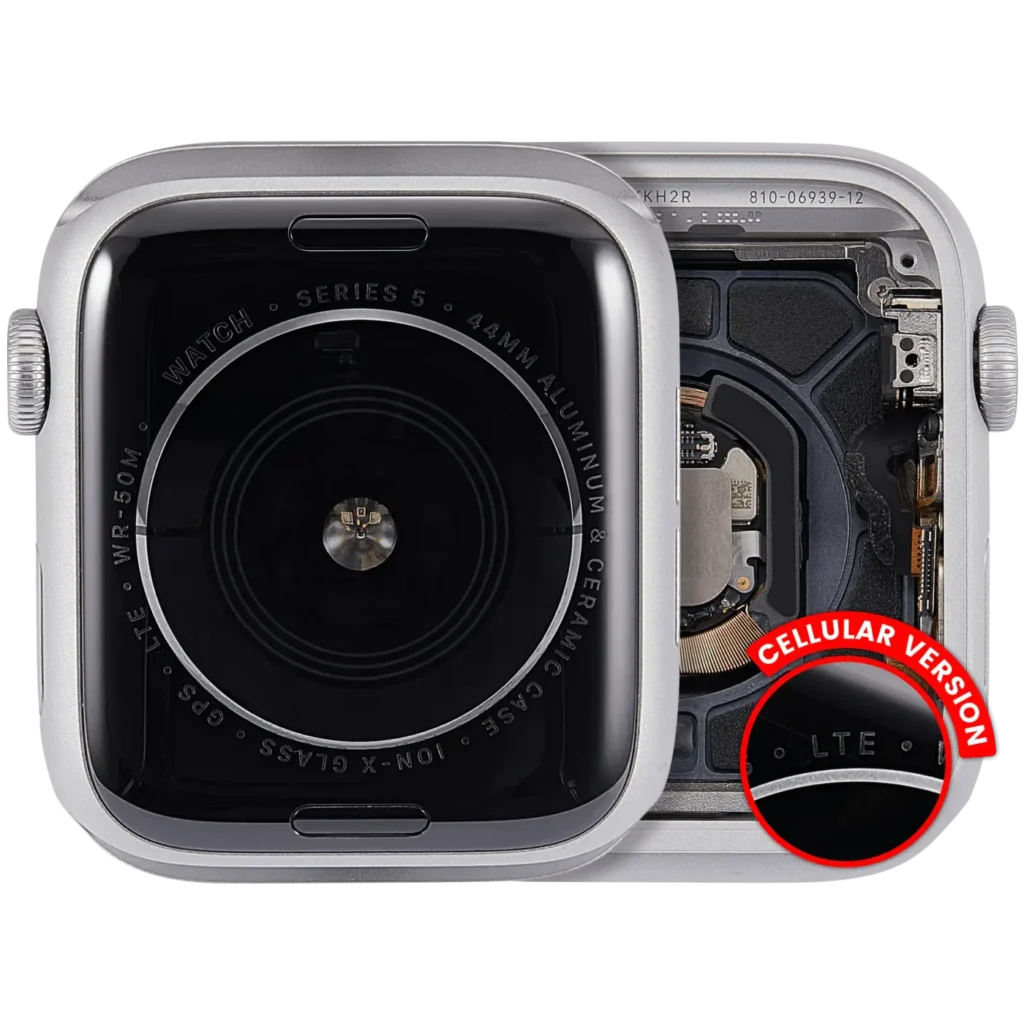 Housing Assembly Compatible For Watch Series 5 (44MM) (Used OEM Pull: Grade A) (Cellular Version) (Aluminum / Silver)