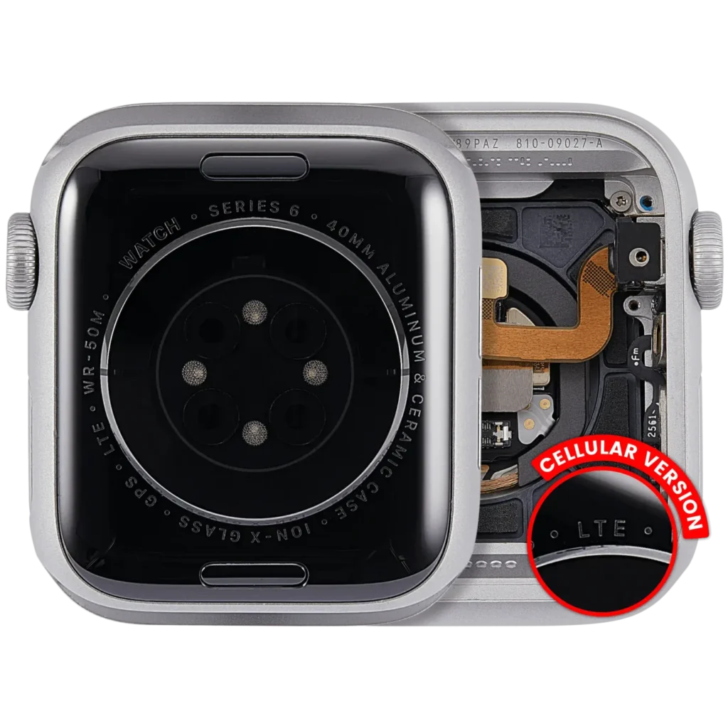 Housing Assembly Compatible For Watch Series 6 (40MM) (Used OEM Pull: Grade A) (Cellular Version) (Aluminum / Silver)
