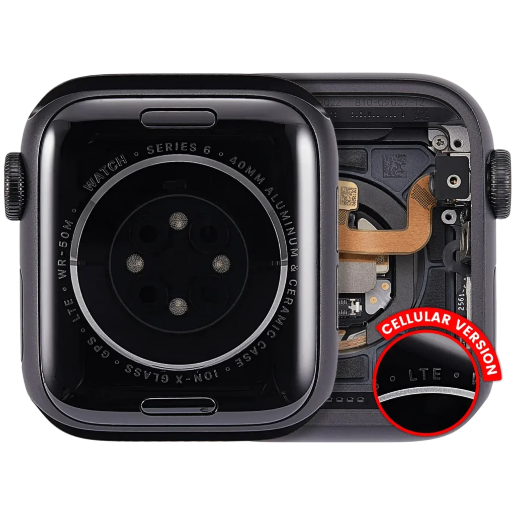 Housing Assembly Compatible For Watch Series 6 (40MM) (Used OEM Pull: Grade A) (Cellular Version) (Aluminum / Space Black)