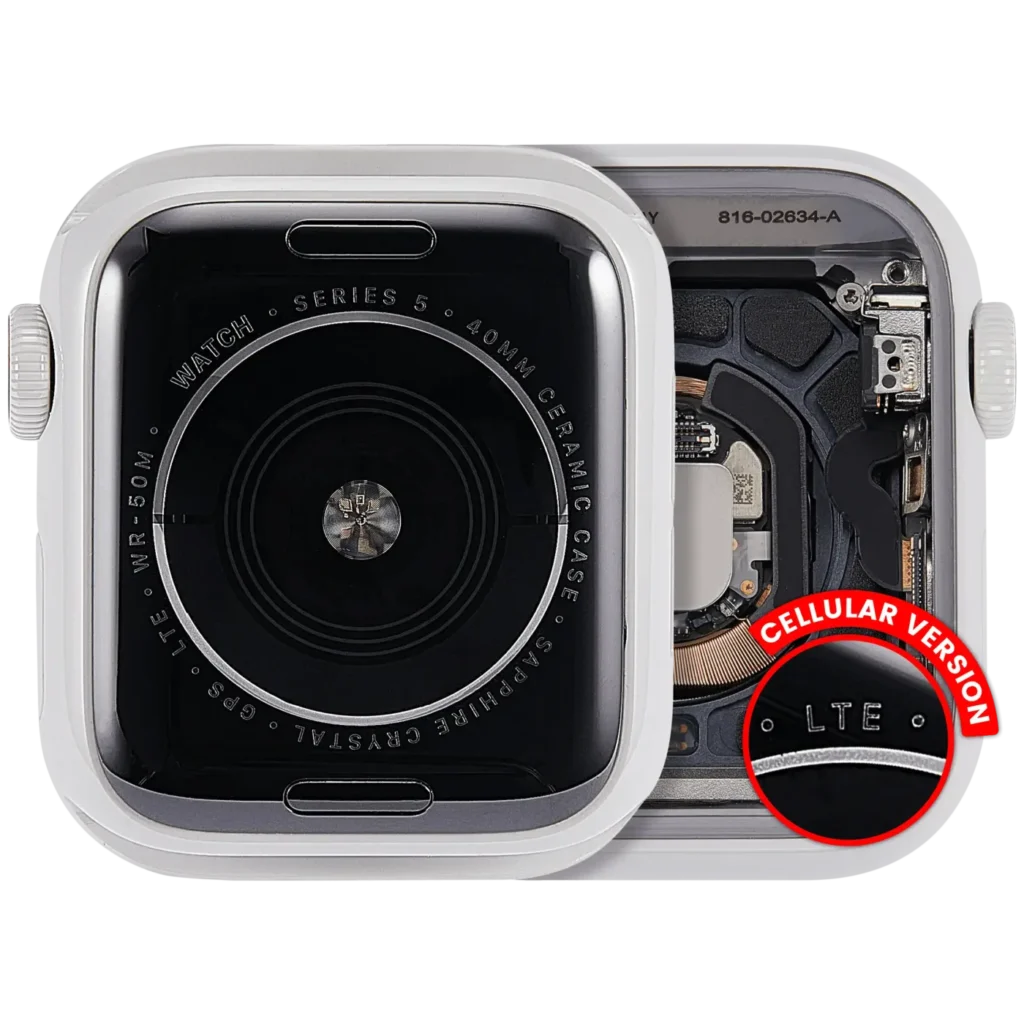 Housing Assembly Compatible For Watch Series 5 (40MM) (Used OEM Pull: Grade A) (Cellular Version) (Ceramic / White)