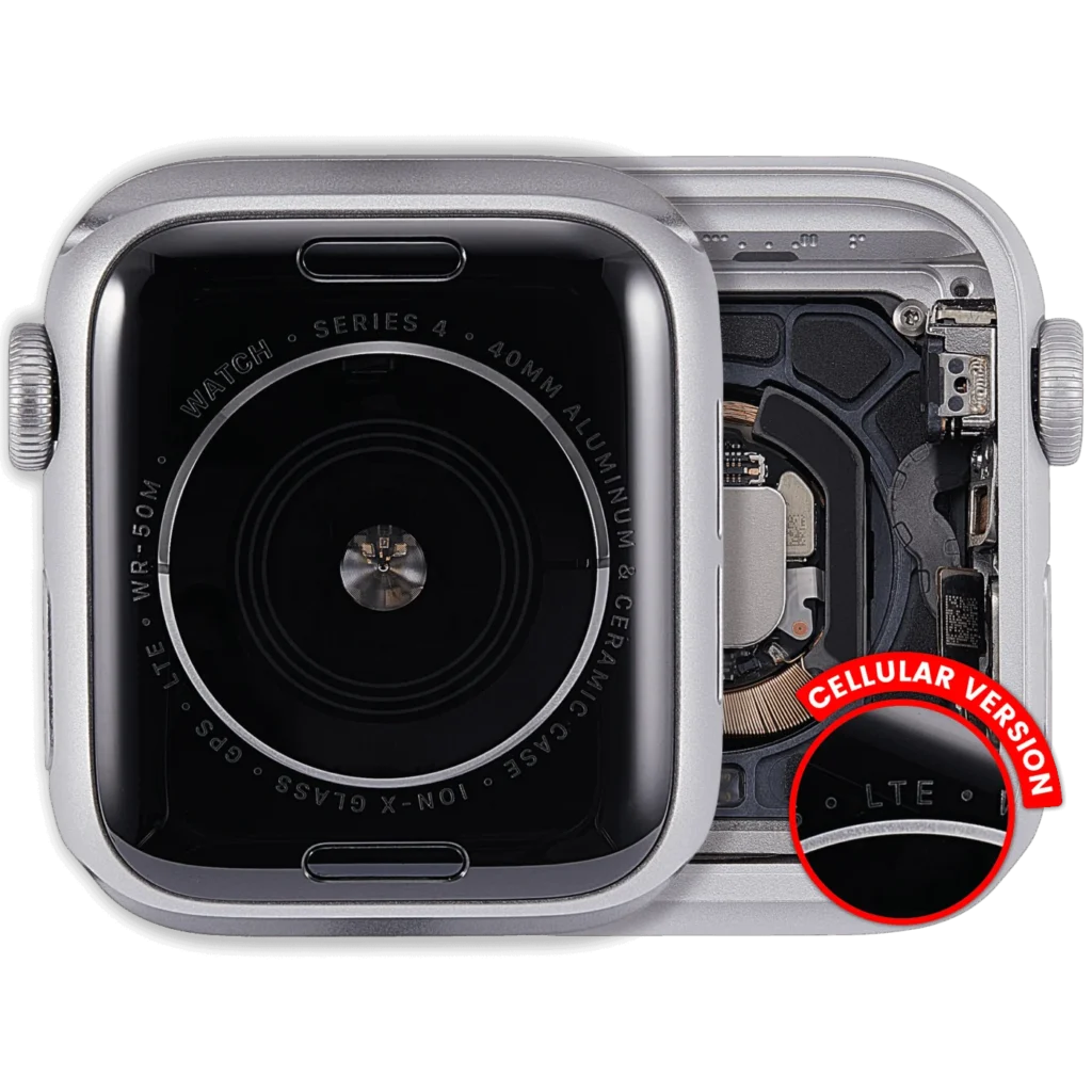 Housing Assembly Compatible For Watch Series 4 (40MM) (Used OEM Pull: Grade A) (Cellular Version) (Aluminum / Silver)