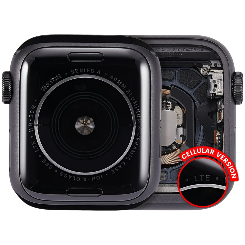 Housing Assembly Compatible For Watch Series 4 (40MM) (Used OEM Pull: Grade A) (Cellular Version) (Aluminum / Space Black)