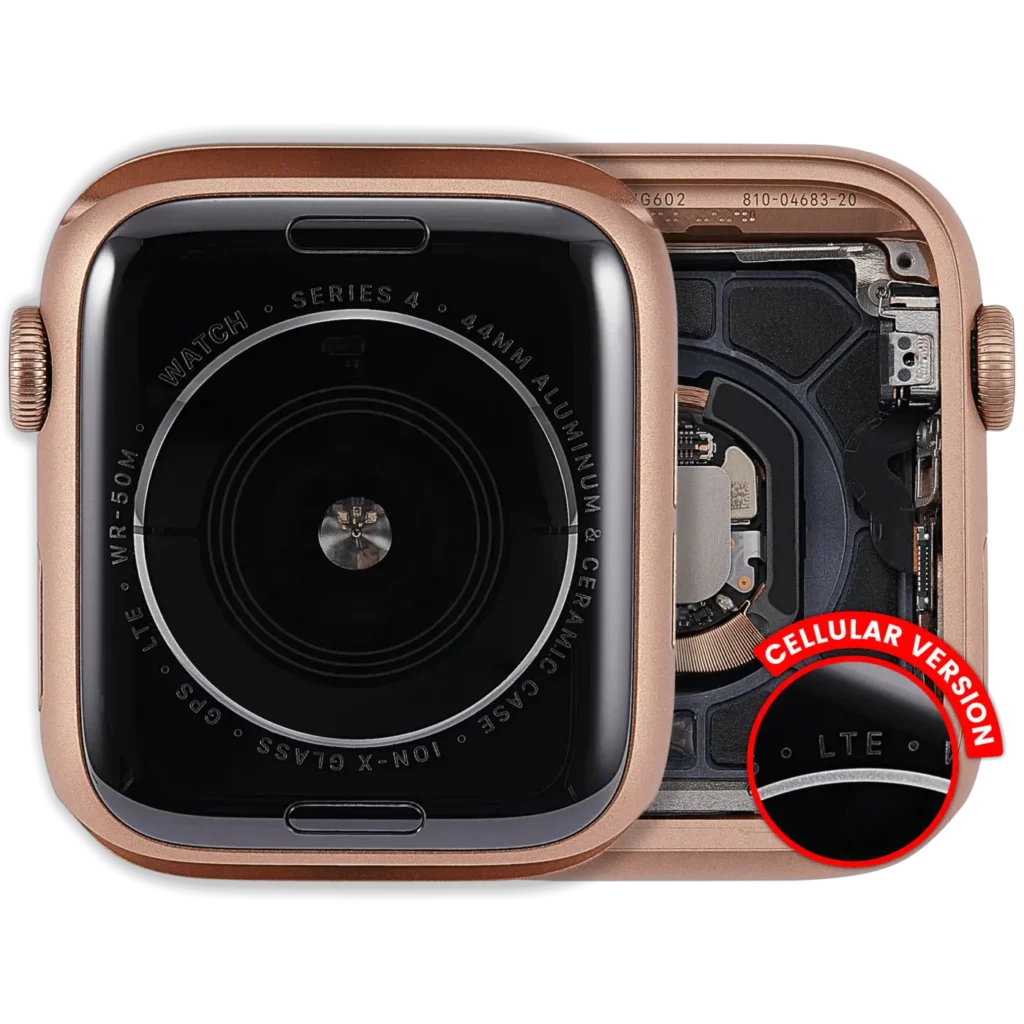 Housing Assembly Compatible For Watch Series 4 (44MM) (Used OEM Pull: Grade A) (Cellular Version) (Aluminum / Gold)