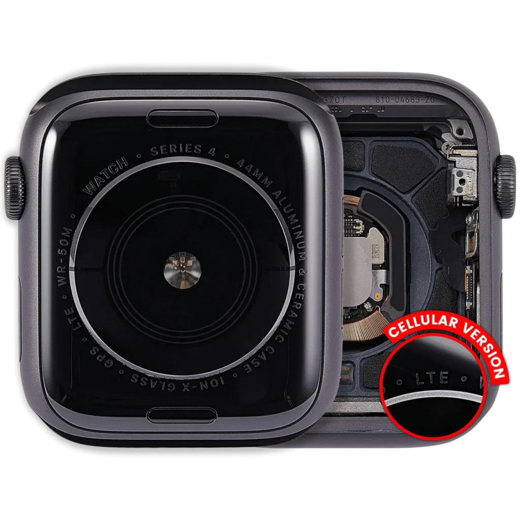 Housing Assembly Compatible For Watch Series 4 (44MM) (Used OEM Pull: Grade A) (Cellular Version) (Aluminum / Space Black)
