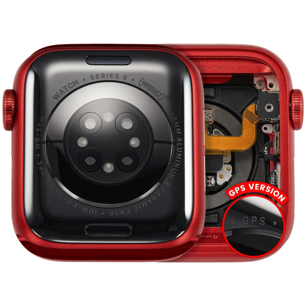 Housing Assembly Compatible For Watch Series 6 (40MM) (Used OEM Pull: Grade A) (GPS Version) (Aluminum / Red)