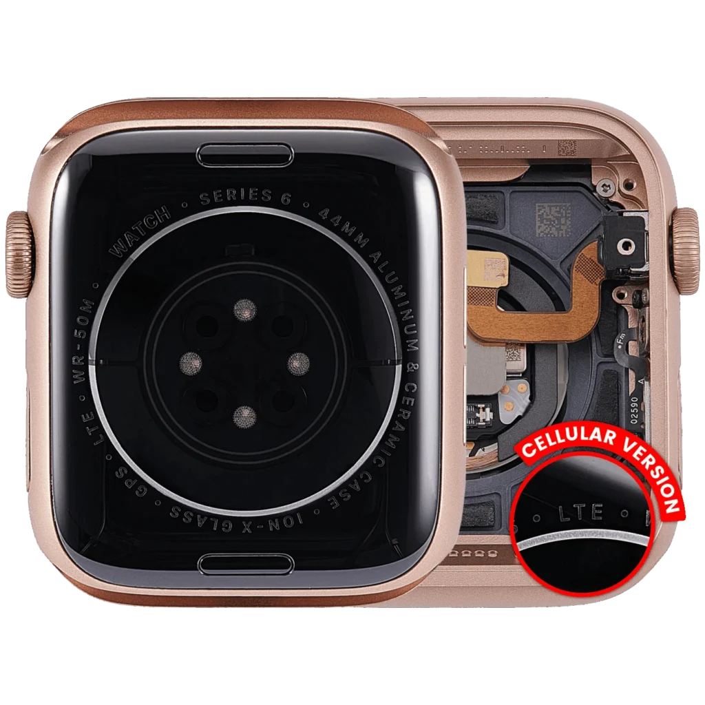 Housing Assembly Compatible For Watch Series 6 (44MM) (Used OEM Pull: Grade A) (Cellular Version) (Aluminum / Rose Gold)