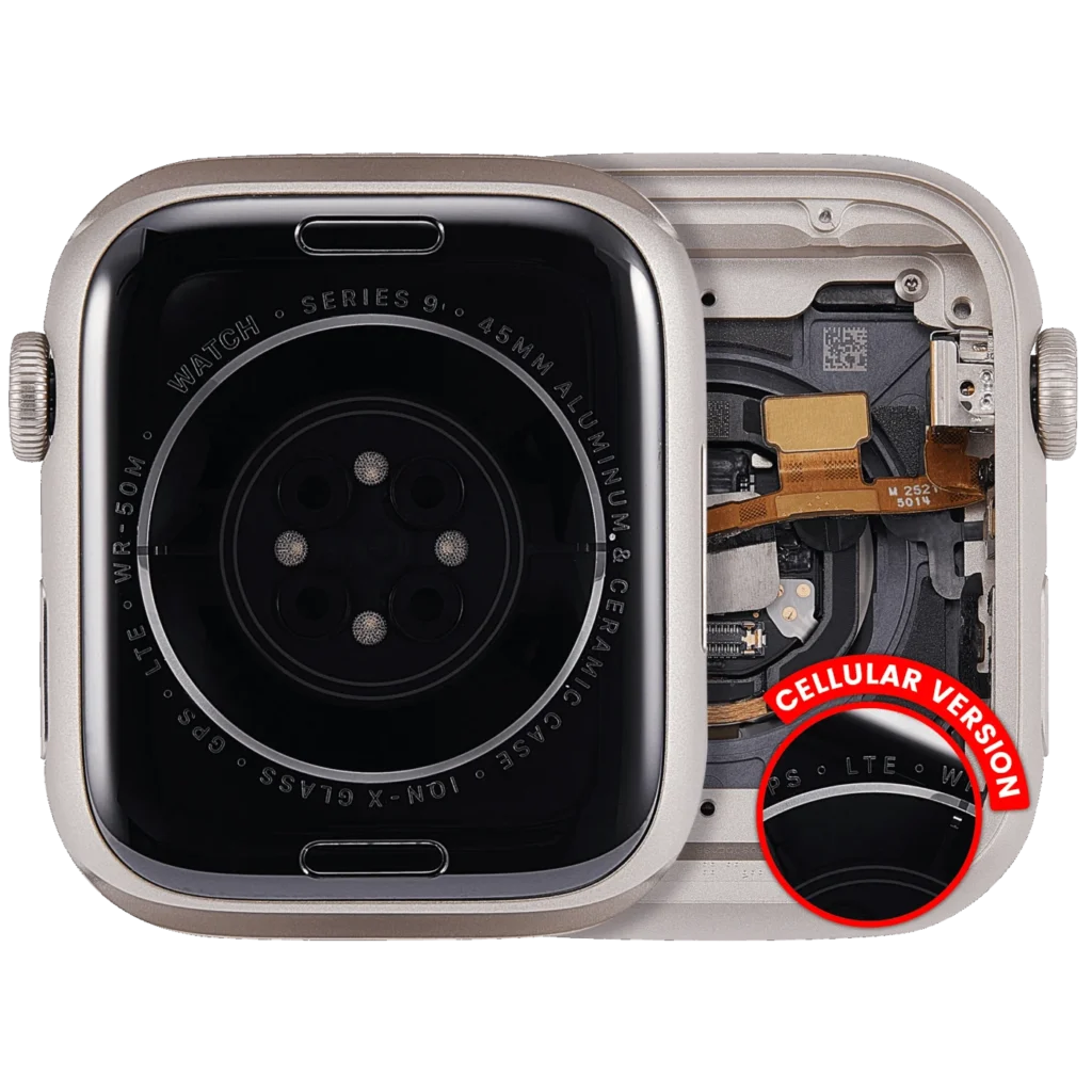 Housing Assembly Compatible For Watch Series 9 (45MM) (Used OEM Pull: Grade A) (Cellular Version) (Aluminum / Starlight)