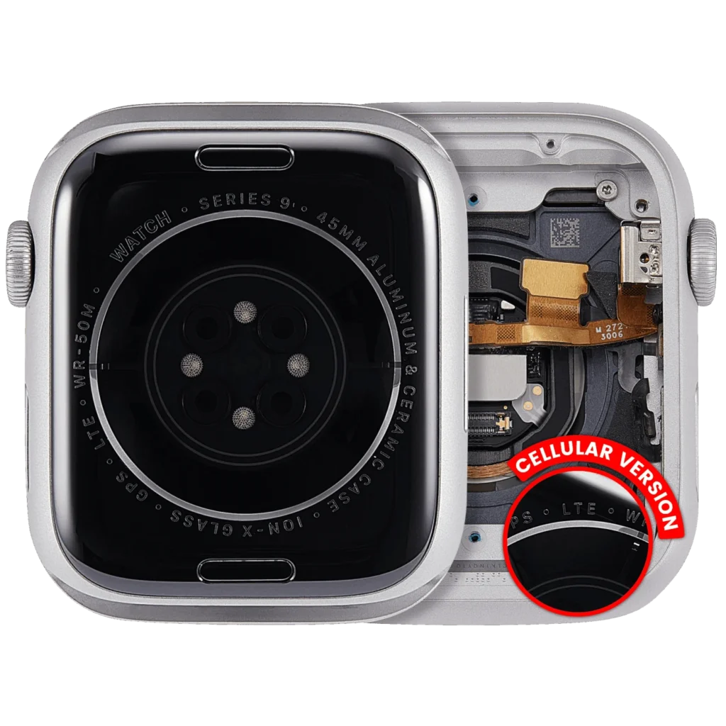 Housing Assembly Compatible For Watch Series 9 (45MM) (Used OEM Pull: Grade A) (Cellular Version) (Aluminum / Silver)