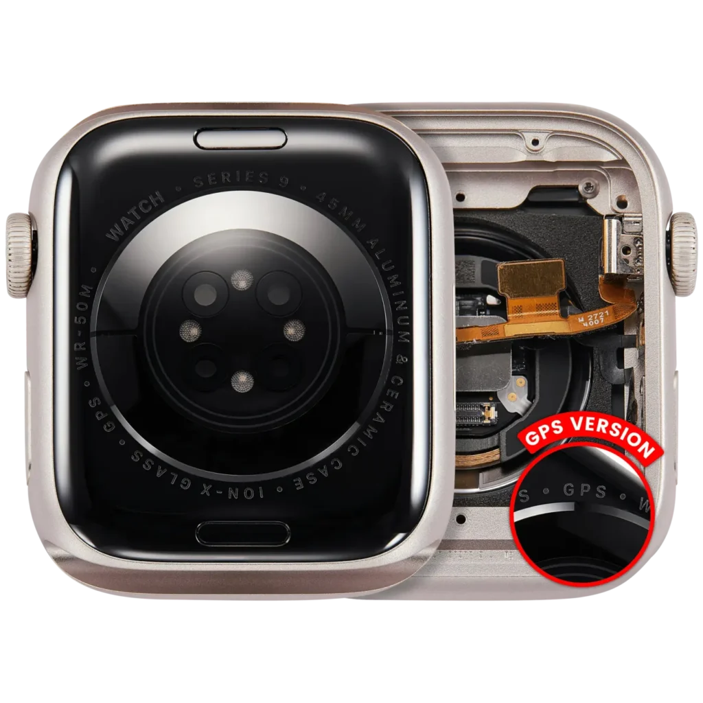 Housing Assembly Compatible For Watch Series 9 (45MM) (Used OEM Pull: Grade A) (GPS Version) (Aluminum / Starlight)